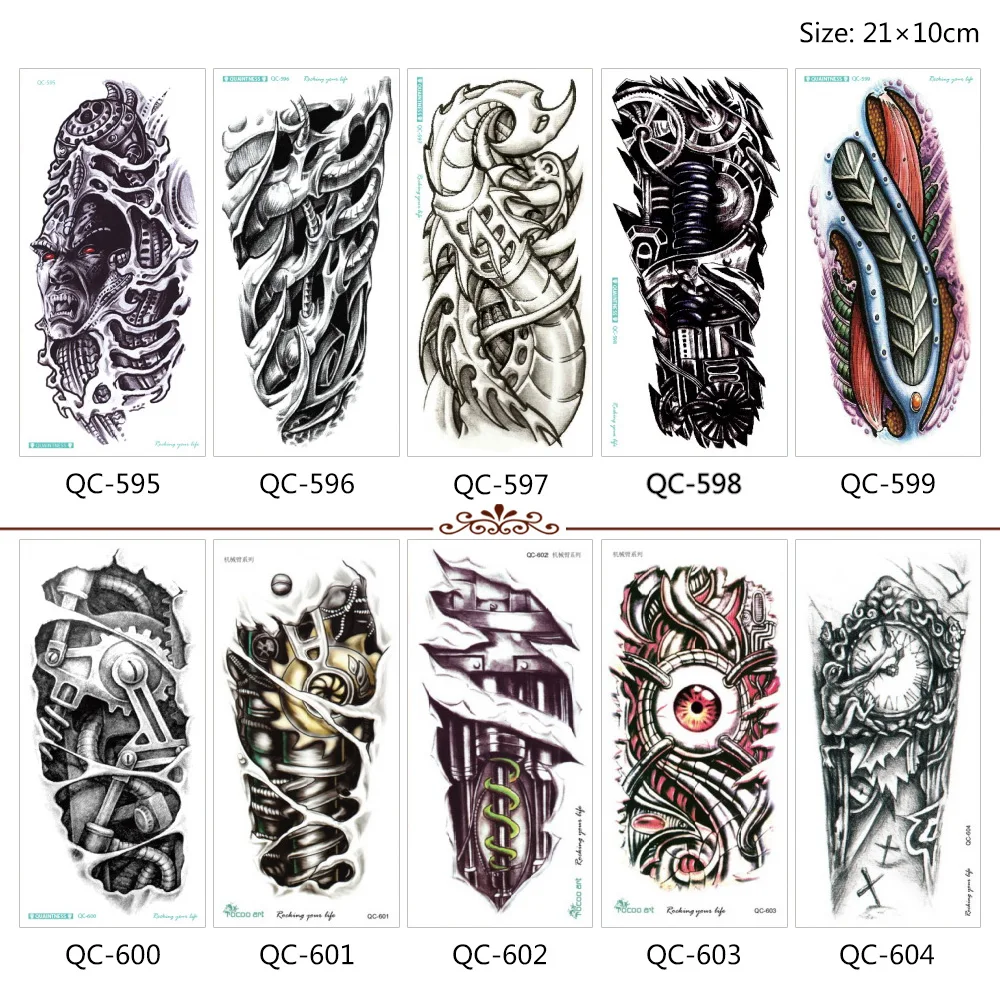 
QC Large Size Tattoo Sticker Temporary Tattoos Arm Body Art Fake Tatoo Waterproof 