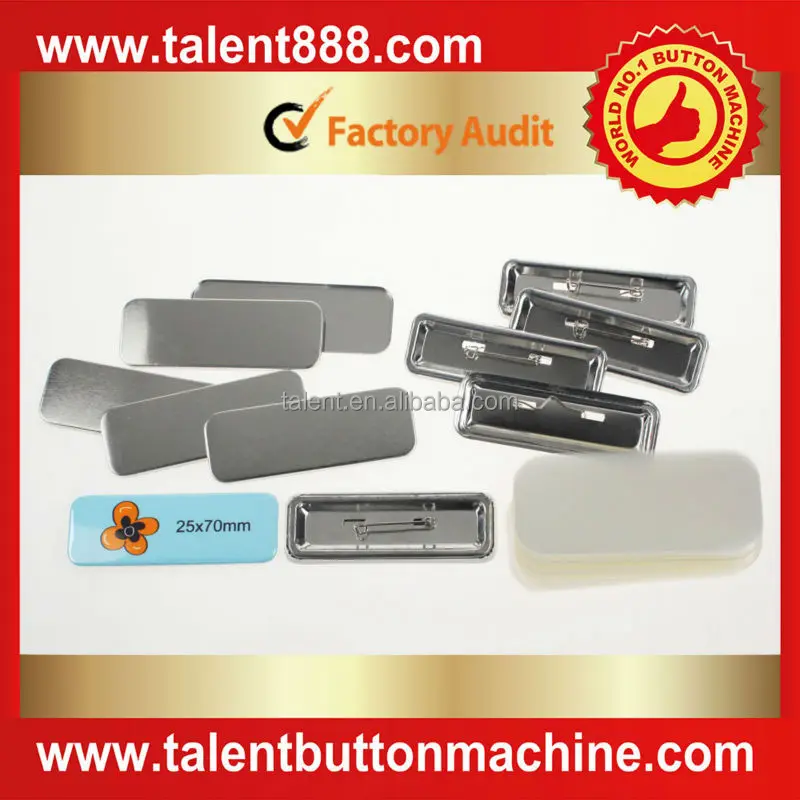 Высококачественная Оловянная металлическая кнопка-значок прямоугольник 25x70 мм