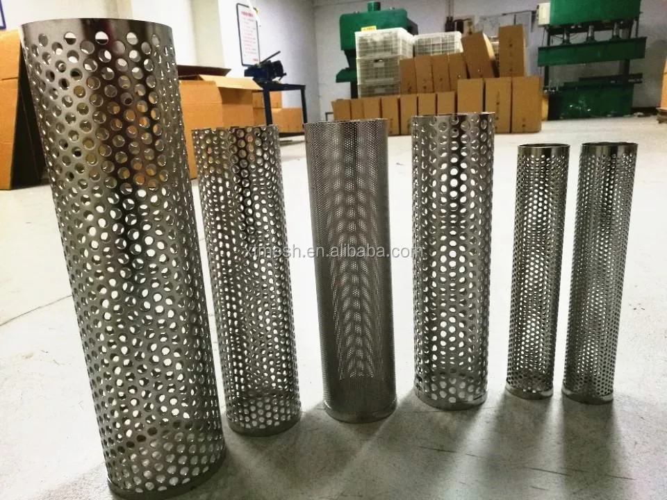 SS304 316 round hole stainless steel perforated tube for motor cycle/automobile muffler exhaust system