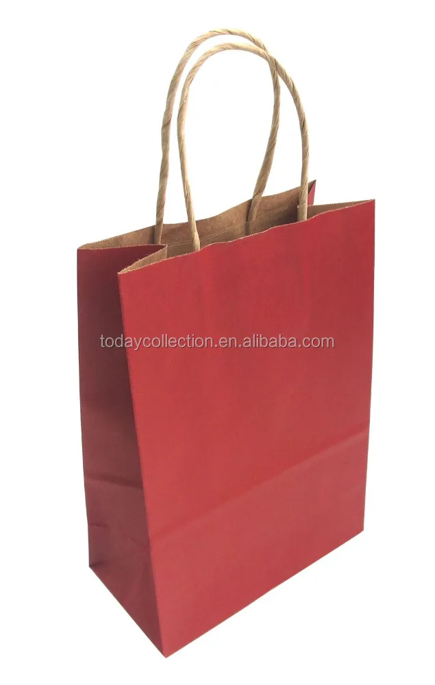 Green plain 120g kraft liner paper bag 21*27*11