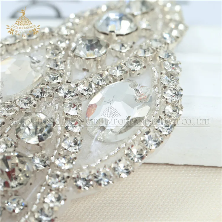 LG1098 Popular Smaller Size Rhinestone Applique DIY Sash Applique For Sale Crown Bridal Applique Accessories