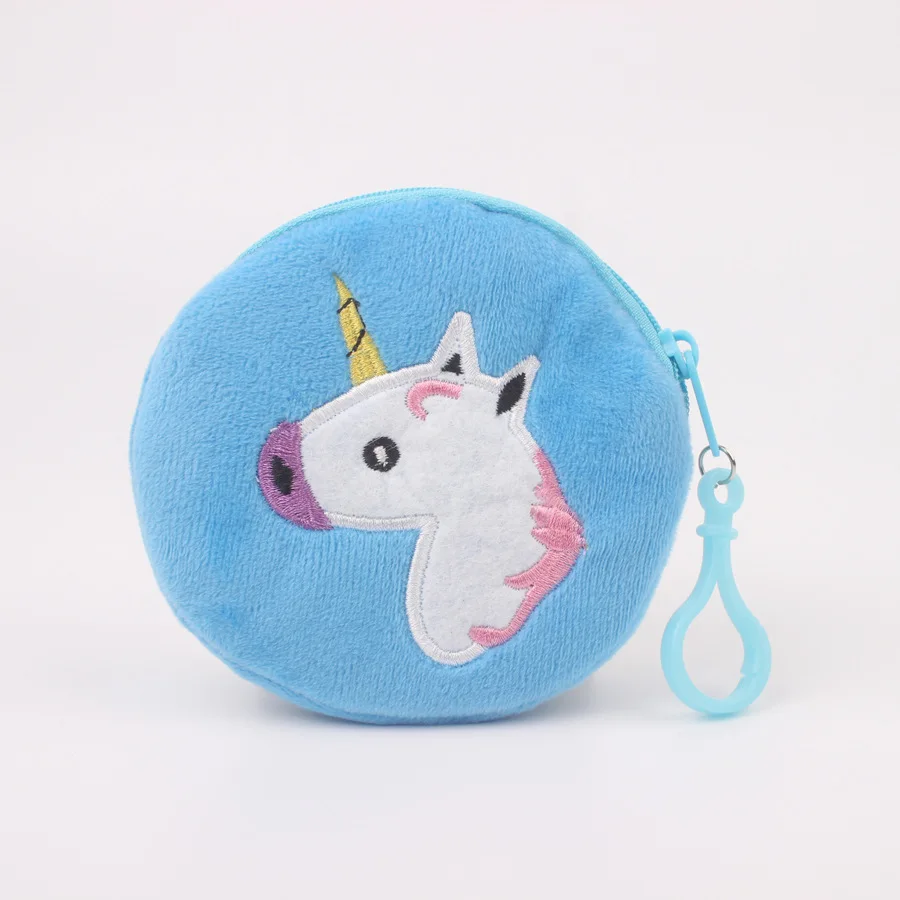 Popular cute girls mini unicorn coin purse case plush bag wallet