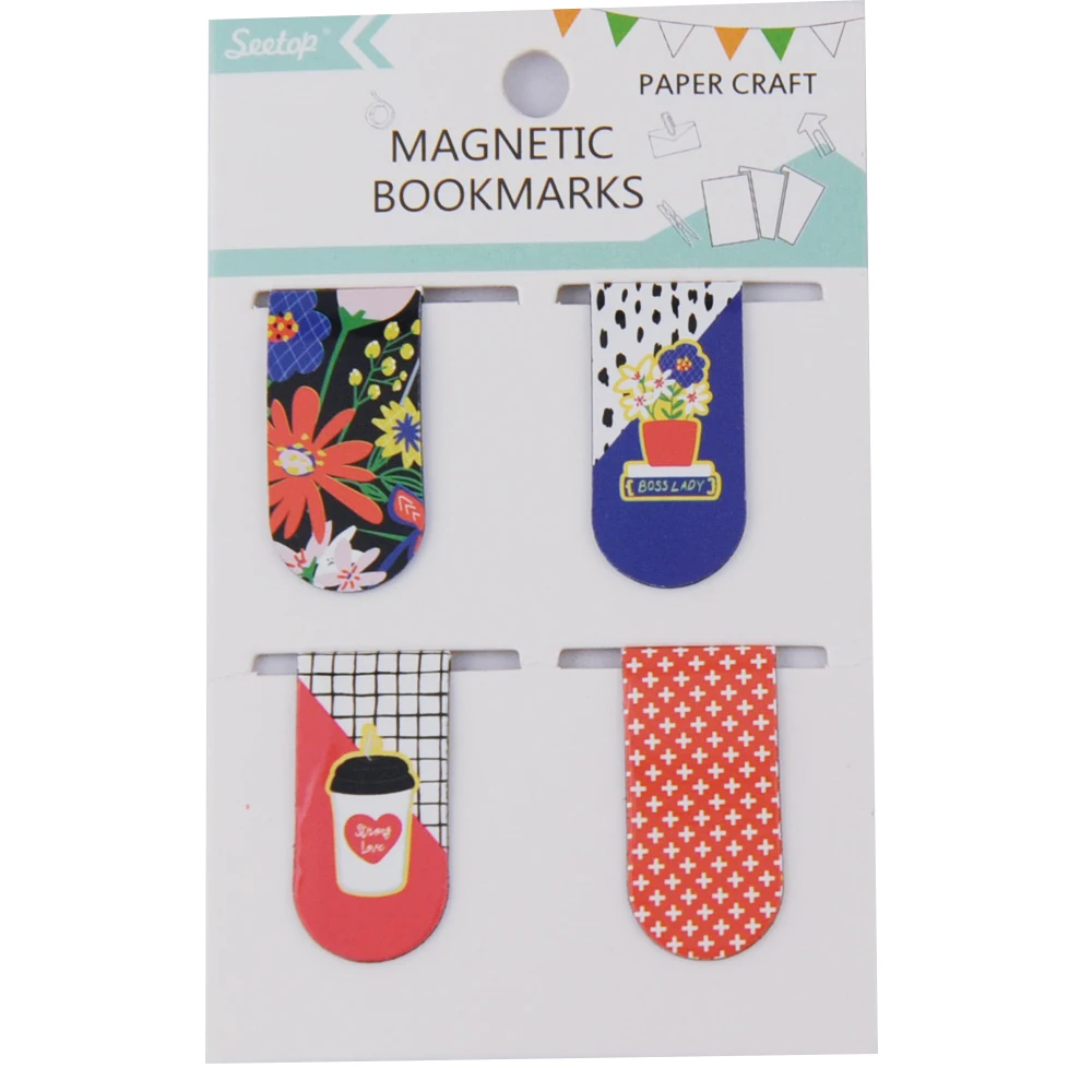 Top Quality cute Style custom print korean 3d custom folding magnetic metal paper bookmark for gifts