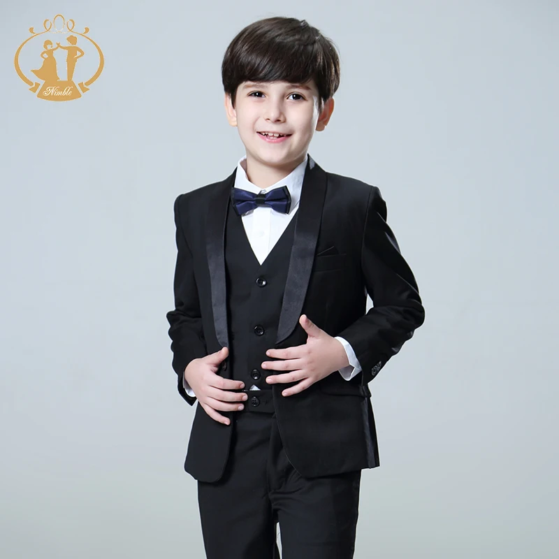 6-13 Years One Button Turn-Down Collar Boys Wedding Suits Boy Black Suit Designer Kids Formal Suits Boy