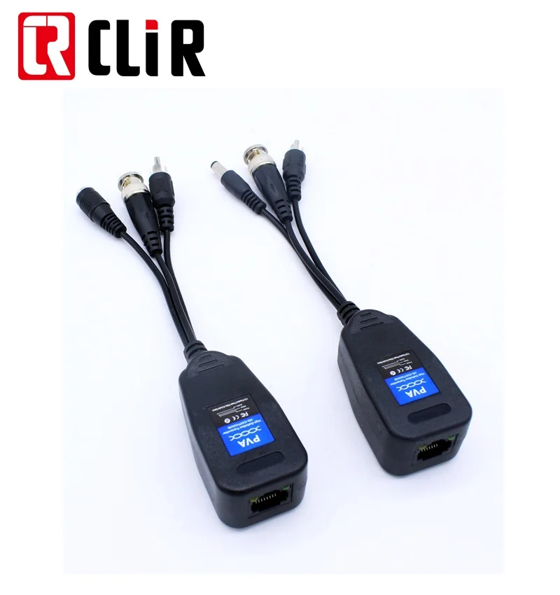 Passive Bnc To RJ45 Converter Power Video Audio HD CVI TVI AHD CVBS PVA Video Balun