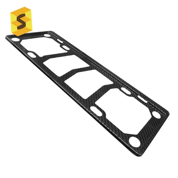ES W-ZG-028 отечественных автомобилей Внешняя рамка номерного знака 100% пластина из чистого графитового волокна по индивидуальному заказу