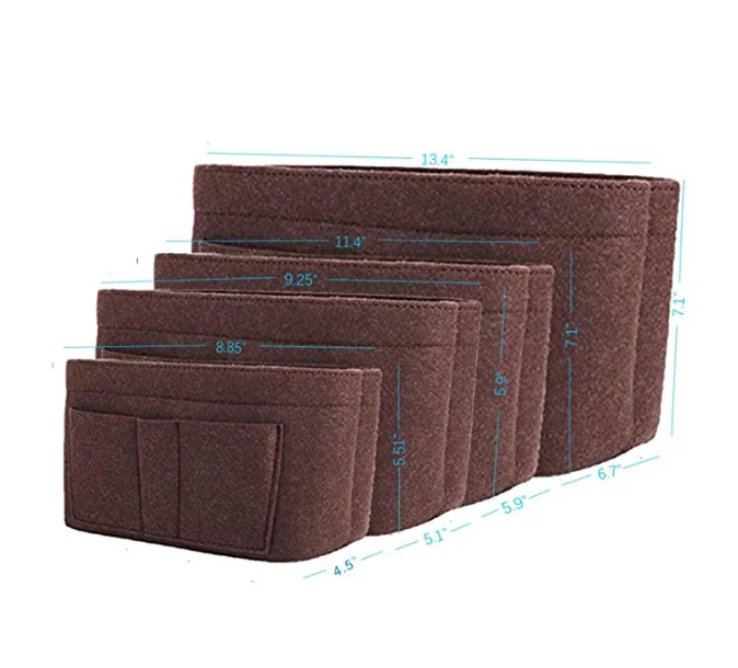 hot selling new 40 Colors Felt Insert Organizer Bag In Bag For Handbag Shaper Purse felt Organizer bag organizer insert handbag