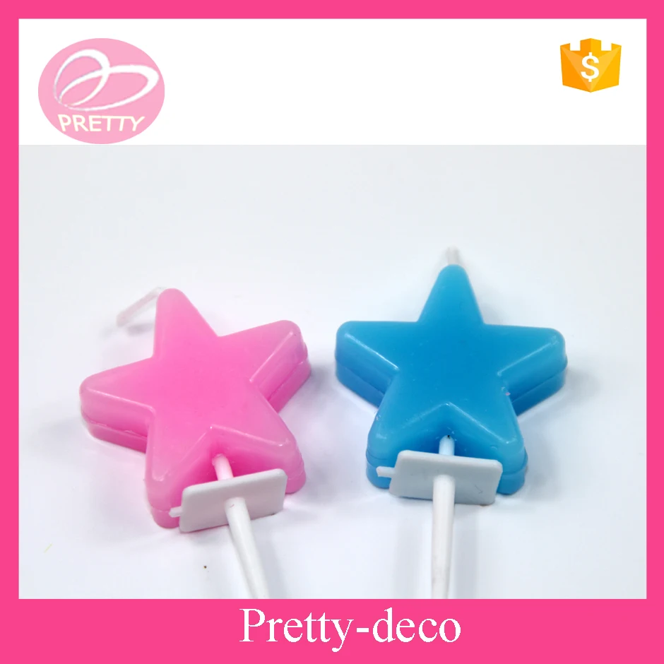 2016 factory directly multi colored star shape stick birthday candle