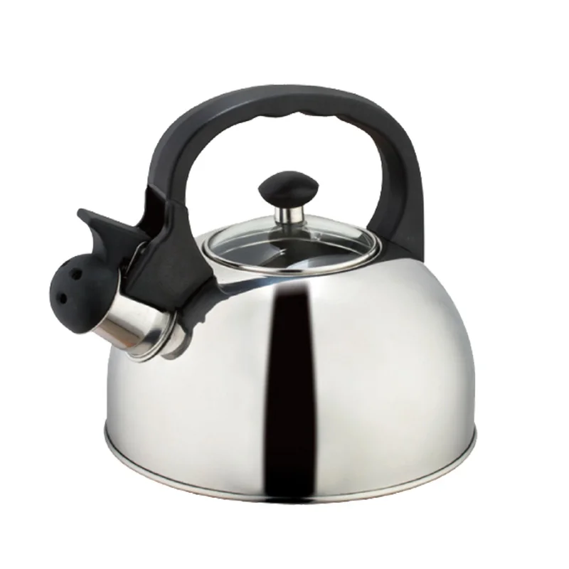 Simple Household Stainless Steel 2.5L Whistling Kettle Silver Tea Maker Pot Hemispherical Design 3L Capacity Kitchen Appliance