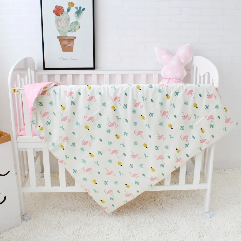 Latest Custom Super Soft 100% Cotton Newborn Baby Bedding Quilt 3 Pic Set Bed Sheet Design