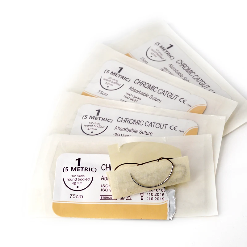 
High Quality Medical Chromic Catgut suture with needle factory price 