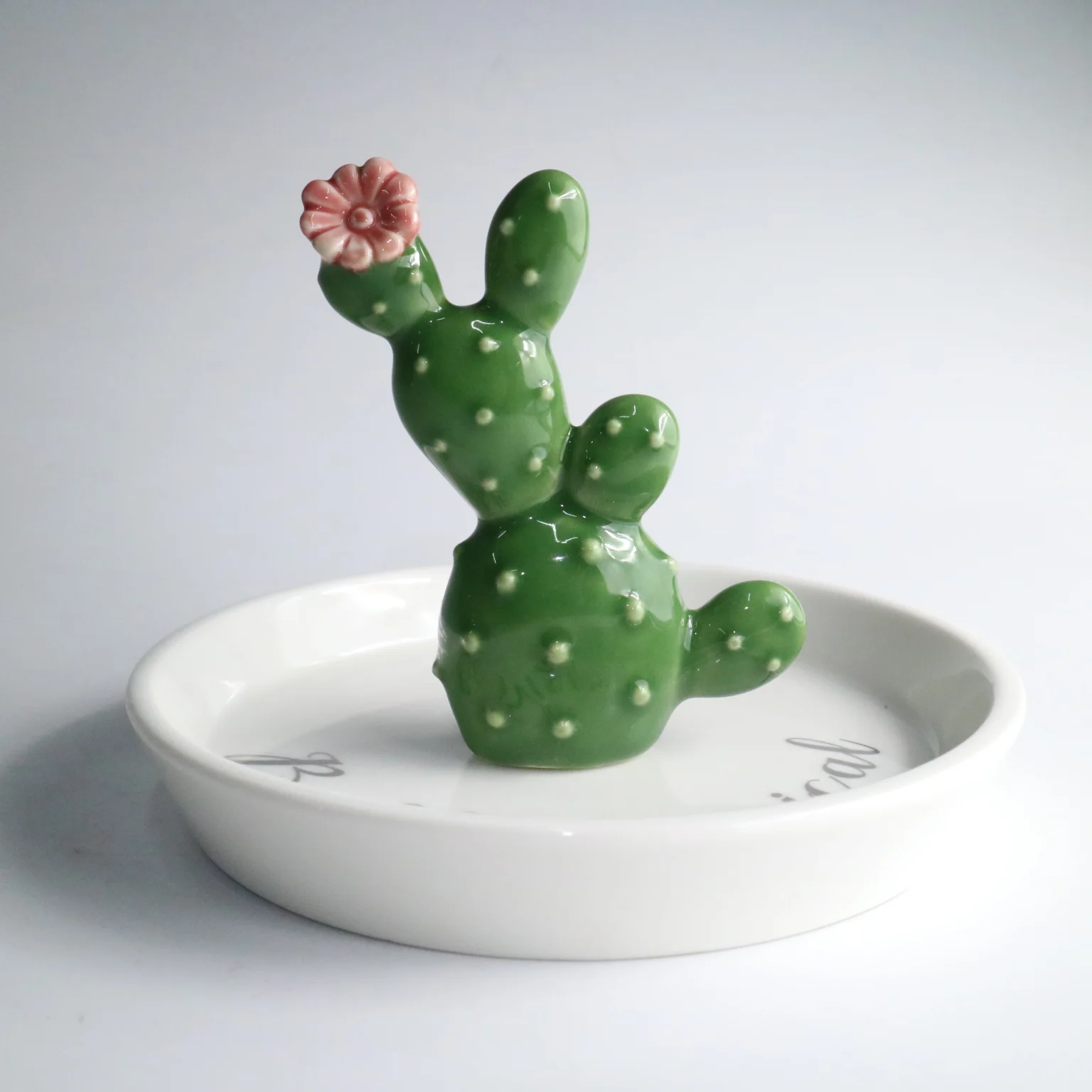 CERAMIC CACTUS TRINKET DISH RING HOLDER DISH ring trinket dish hengfei