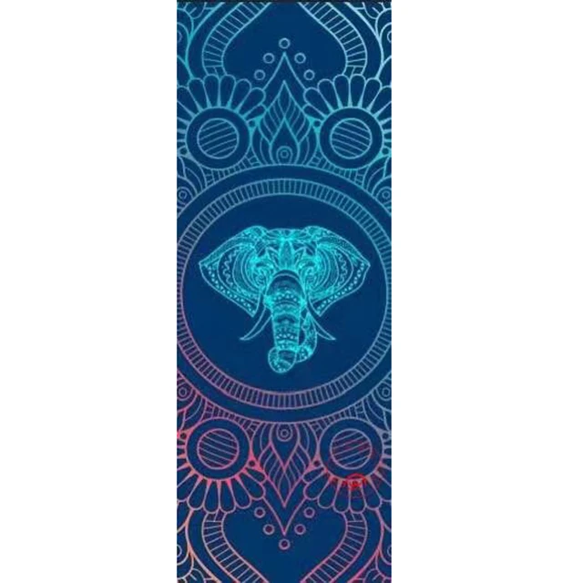 Высококачественные роскошные коврики для йоги из микрофибры и замши, резиновый коврик с узором, трафаретная печать