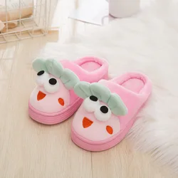 Зимние новые милые Мультяшные теплые детские хлопковые тапочки для дома