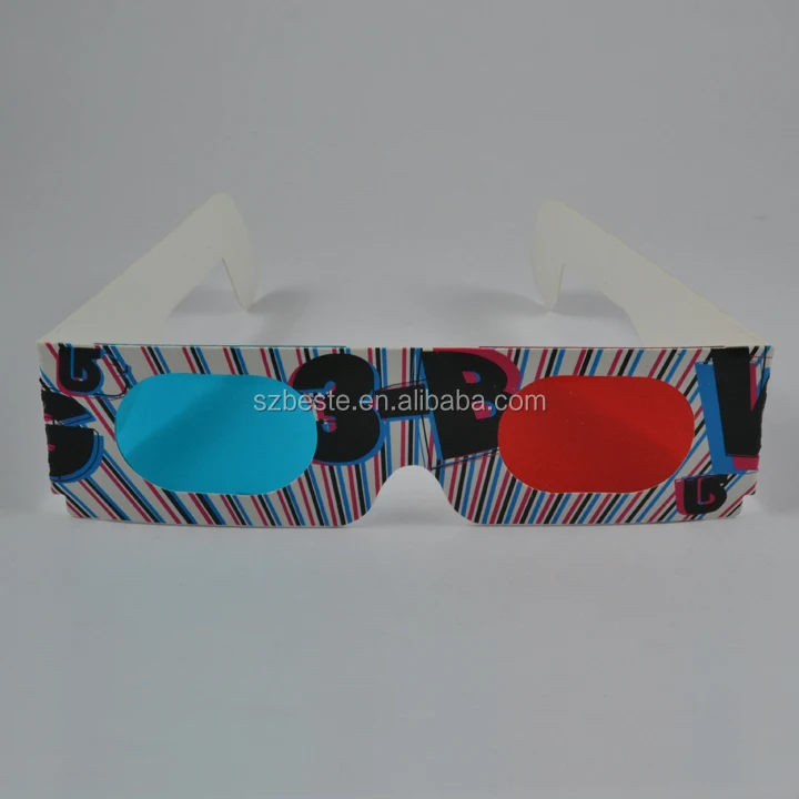
Red cyan anaglyph 3d paper eye glasses,red blue 3d paper glasses 
