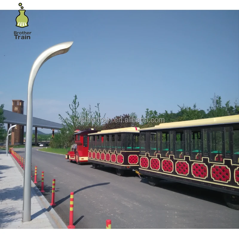 CE approved outdoor trackless train for sale, used top fun trackless tourist road train