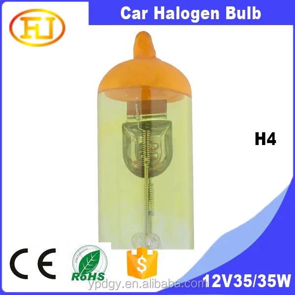Желтая 12 в 35/35 Вт h4 галогенные лампы p43t галогенная лампа 35