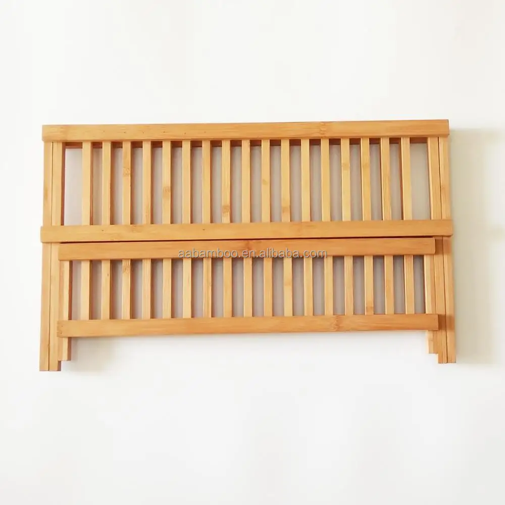Folding Wood Bamboo Dish Drying Rack