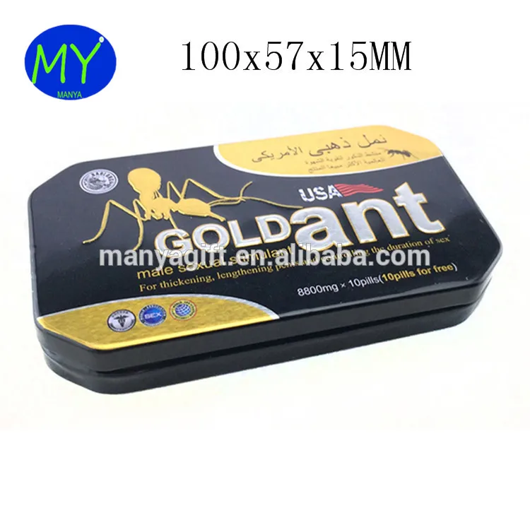 Custom Embossing Male Sexual Stimulant Pill Tin box Can With Foodgrade Test