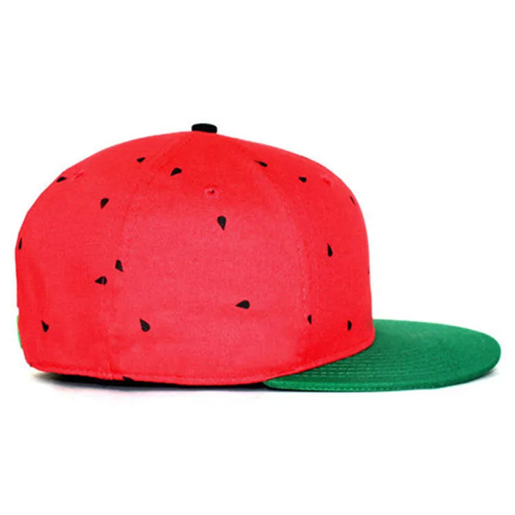 
High Quality Mens Plain Wholesale 6 Panel Cap Snapback Hats Watermelon 