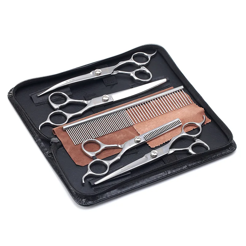 Professional pet grooming scissors set