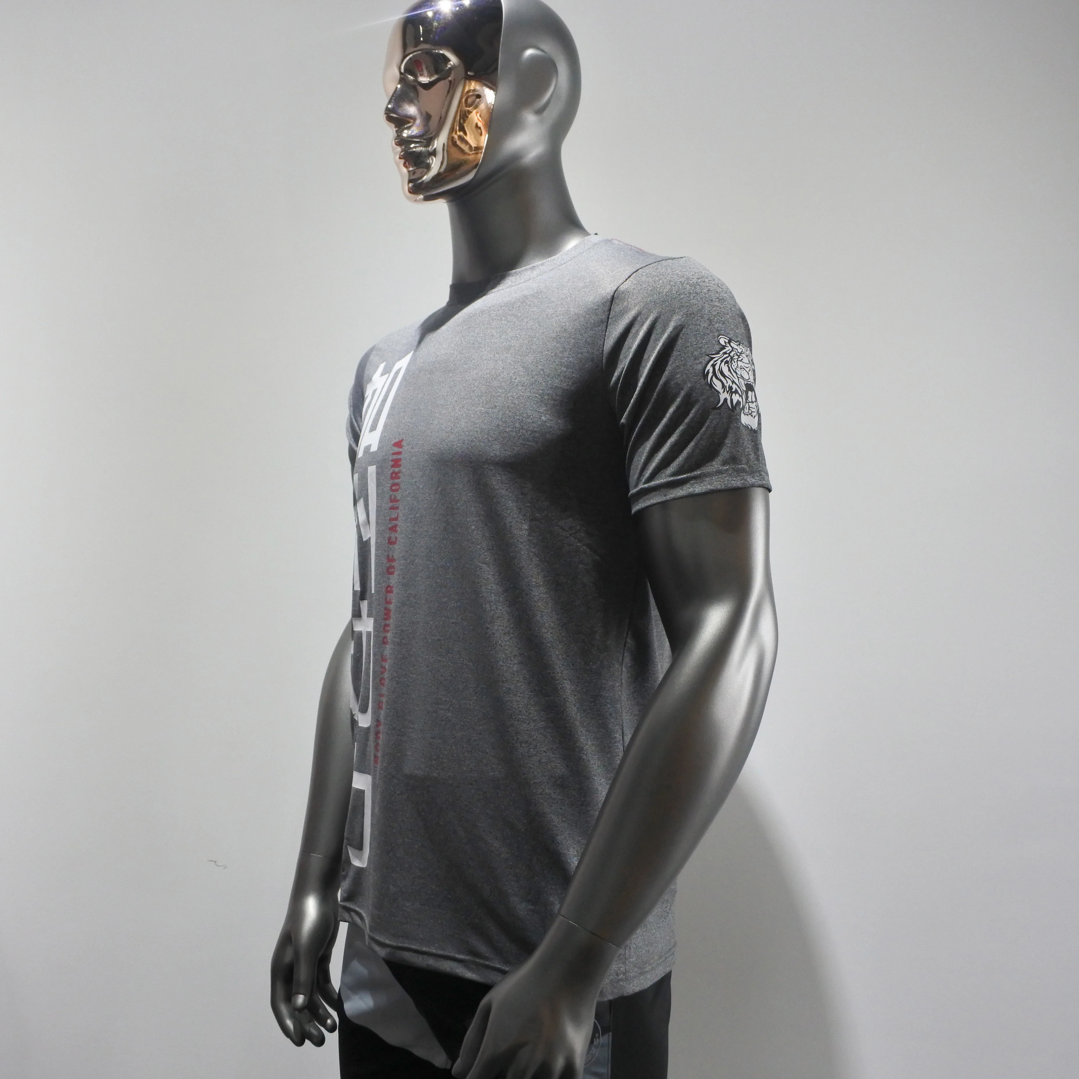 Free Shipping Custom Design Mandarin  High Quality Cheap Price Men Shirts With  Rubber Print Logo