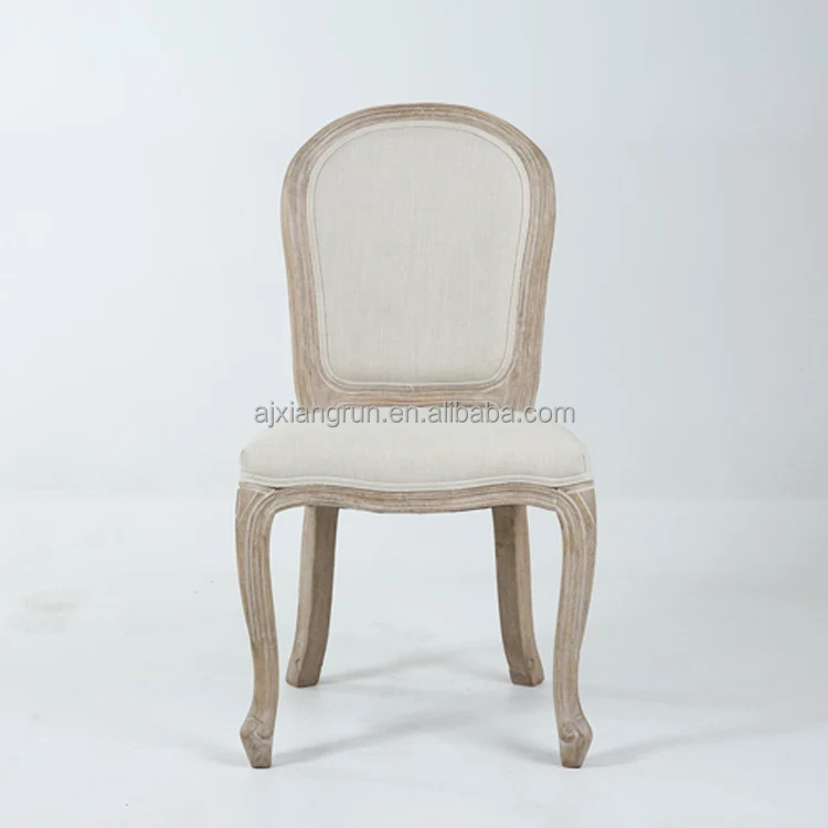 China manufacture Vintage Wooden legs dining chair Fabric chair french chair