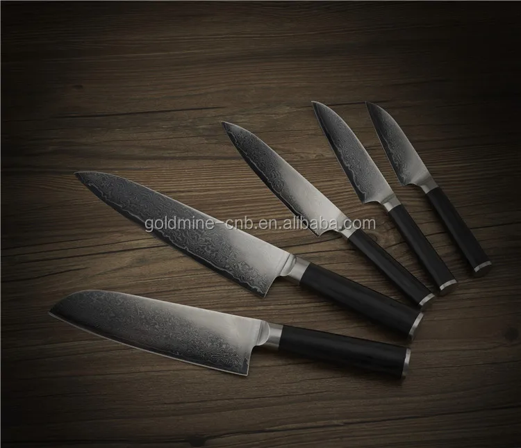German Steel 1.4116/VG-10 Damascus Steel Kitchen Knife Set