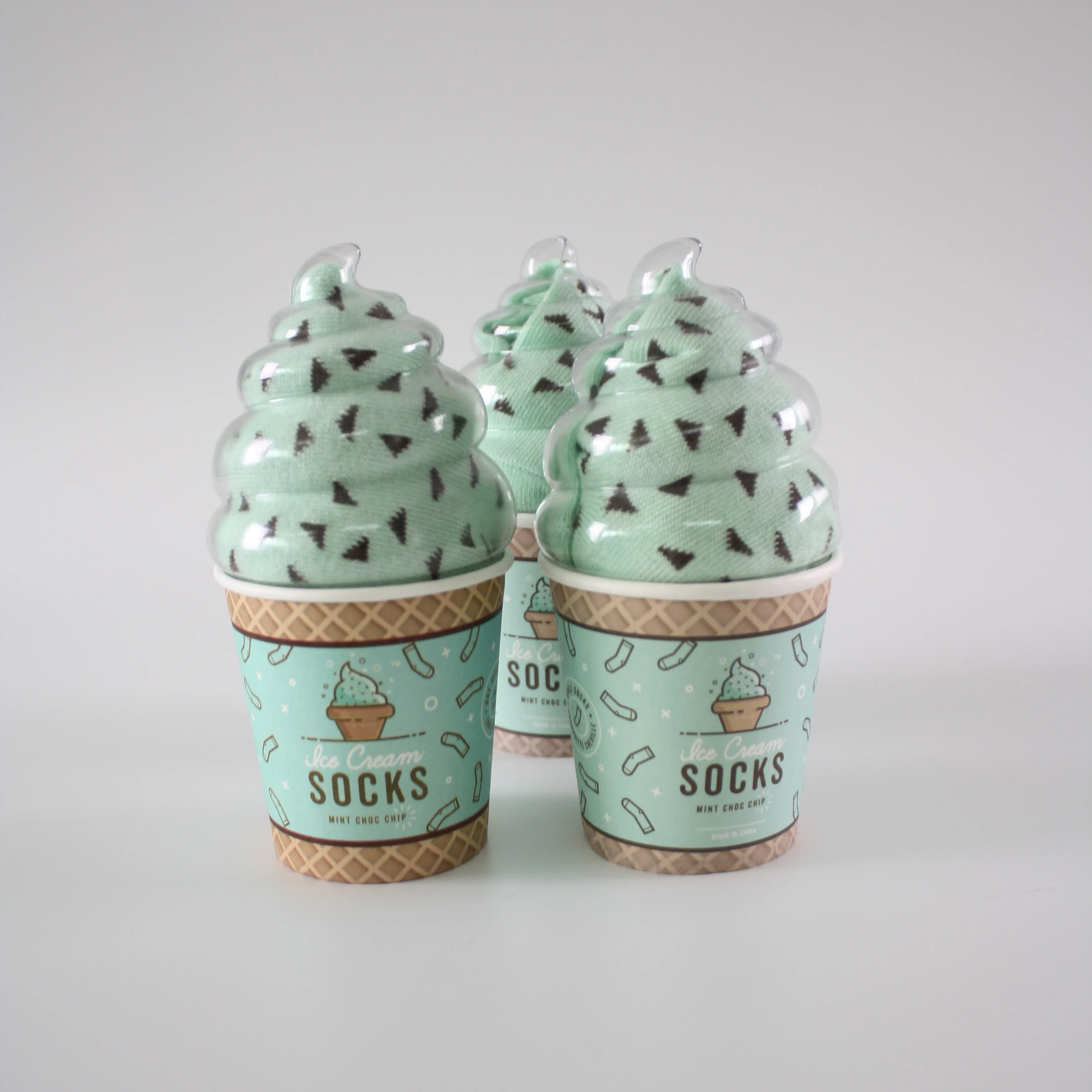 Квадратная прозрачная пластиковая бумажная чашка для мороженого с крышкой для мужских Носков