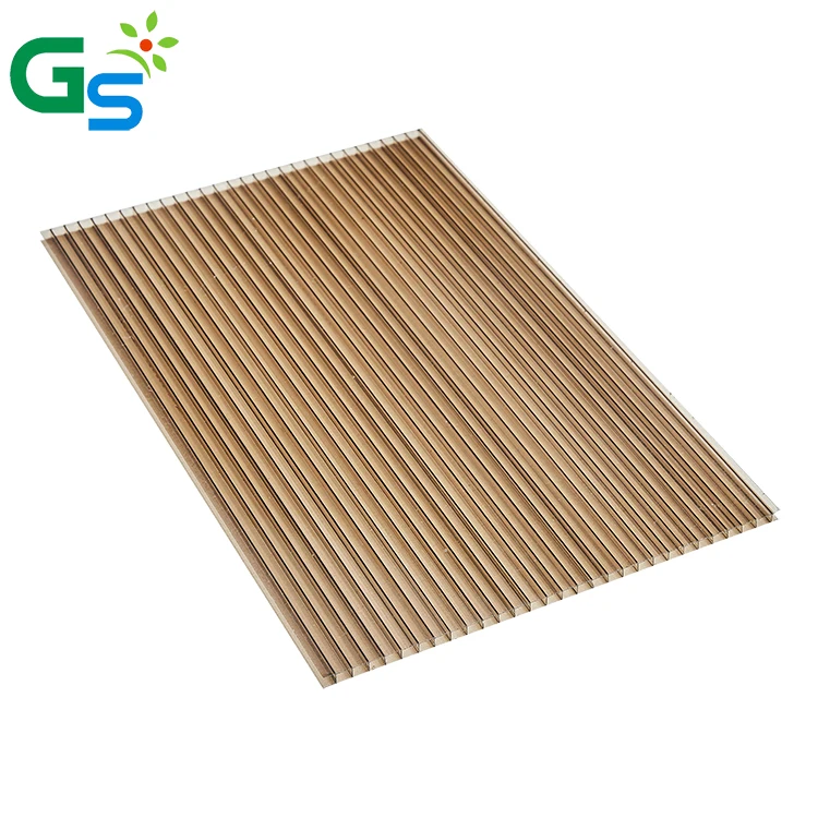 Blue Color 16mm Multiwall Layer Four Wall Polycarbonate Hollow Sheet For Carport