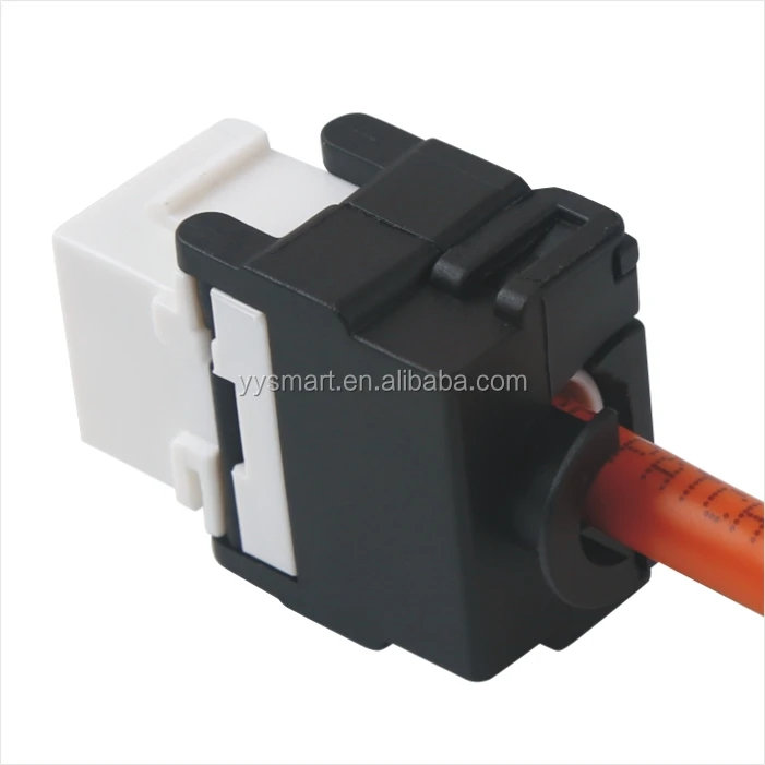 Cat6 UTP Tool-less Black and white keystone jack