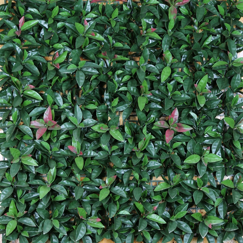 Promotional 50X50cm vertical plastic artificial plant green wall balcony grass leaves mat manufacturer