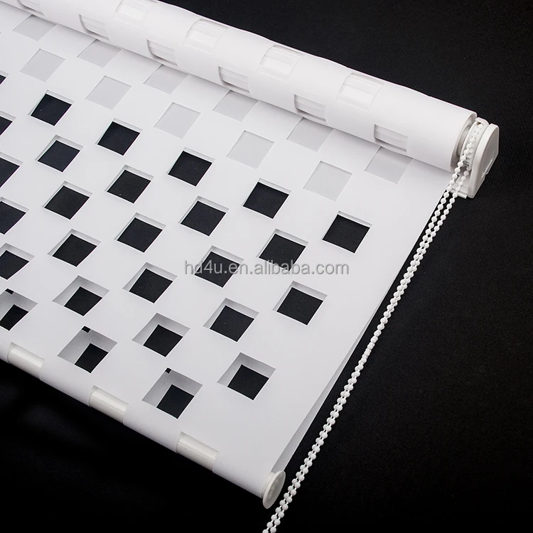New Arrival Product Customized size Cutout Roller Blinds Fashion Design Double Layer Zebra Blinds Sheer window