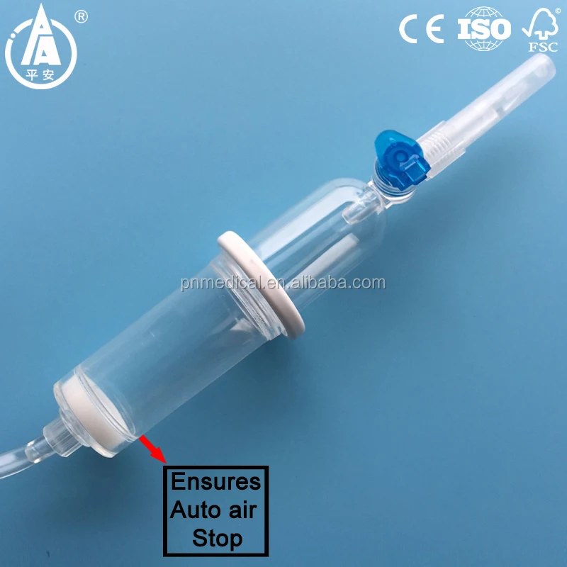 High safety DEHP free auto-stop liquid iv set