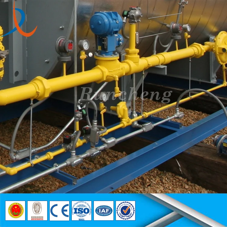 Skid-mounted natural gas pressure metering and regulating station for oilfield crude oil production