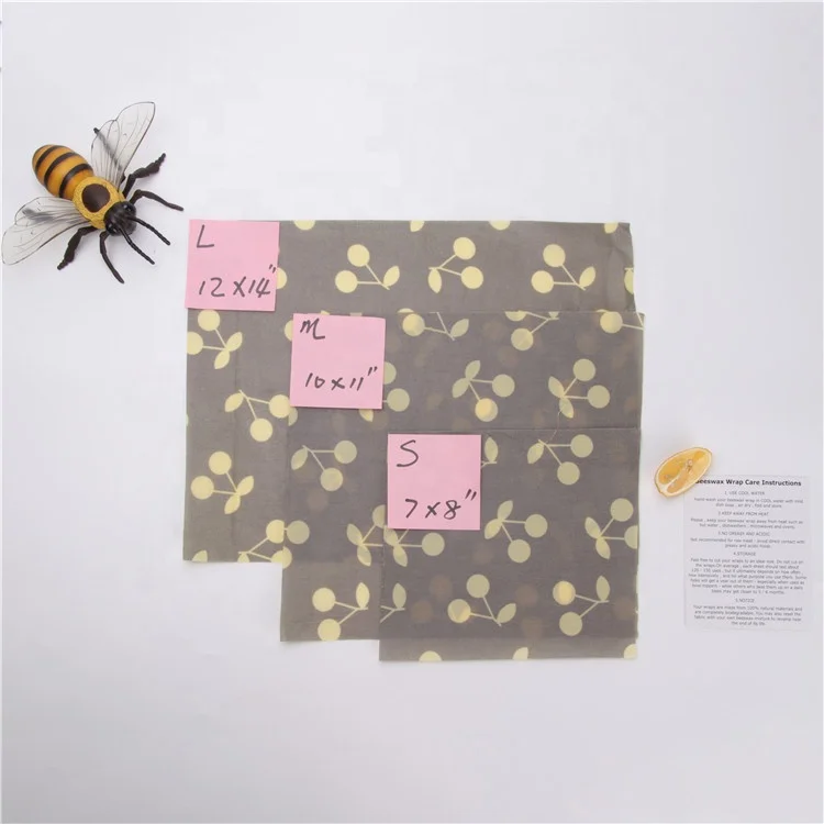 
CustomDesign Healthy Food Storage Reusable Natural Non-toxic Beeswax Food Wrap 