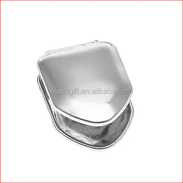 blues OEM order Fashion brass teeth grillz wholesale jewelry single teeth grillz with silver  gold rose gold black color
