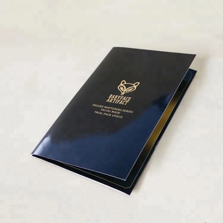 professional presentation color printing folding paper leaflet folder for card insert
