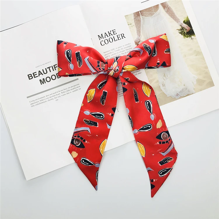 
Cheap Satin Silk Scarf Handbag Wraps bag scarf Wristband Ribbon scarf 