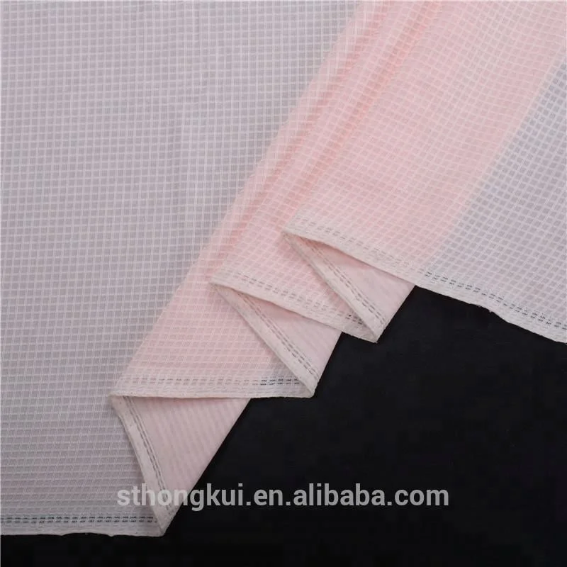 High quality waffle check nylon spandex fabric weave ticking stripe fabric for clothes
