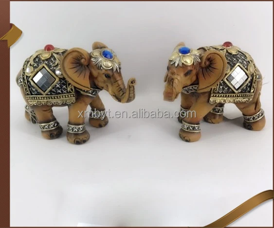Wholesale Large Resin Elephant Statues Gold Indian Elephant Figurines For Decoration