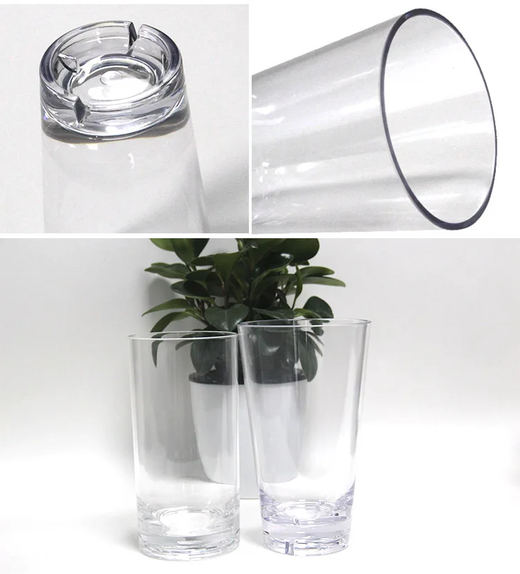 Polycarbonate Tumbler Drinking Beer Water Cup Glass Clear Acrylic Plastic Restaurant Camping Free OEM Modern Acceptable