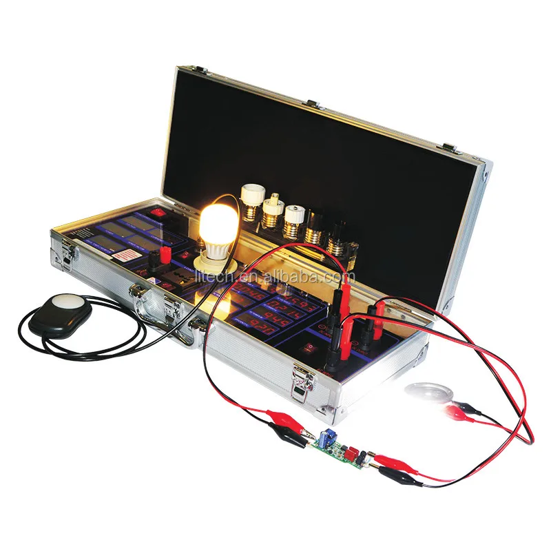 Portable LED test case, LED driver tester, LED bulb lux meter with European Plug