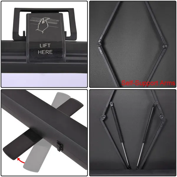 100 inches portable projector screen pull up rising  floor standing projection screen