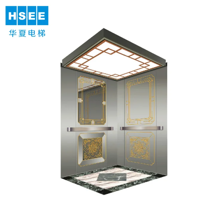 
Hsee Marble Floor Gearless Machine Roomless Passenger Electrical Lift And Electric Elevator 