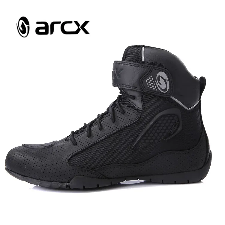 ARCX New Releasing Motorbike Leather Shoes Summer Breathable Motorcycle Boots Biker Shoes for Men