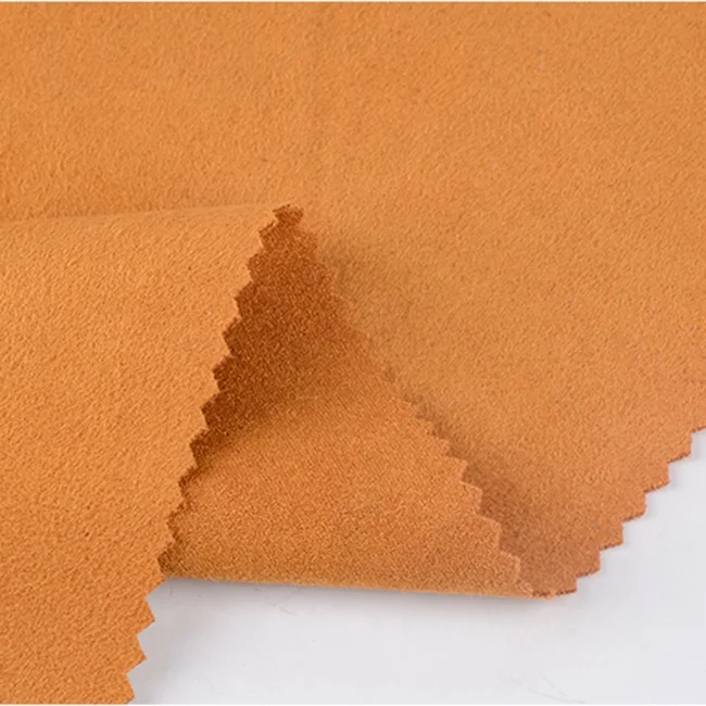 Fashion overcoat double side  polyester imitation fur faux suede fabric microfiber cloth material for apparel