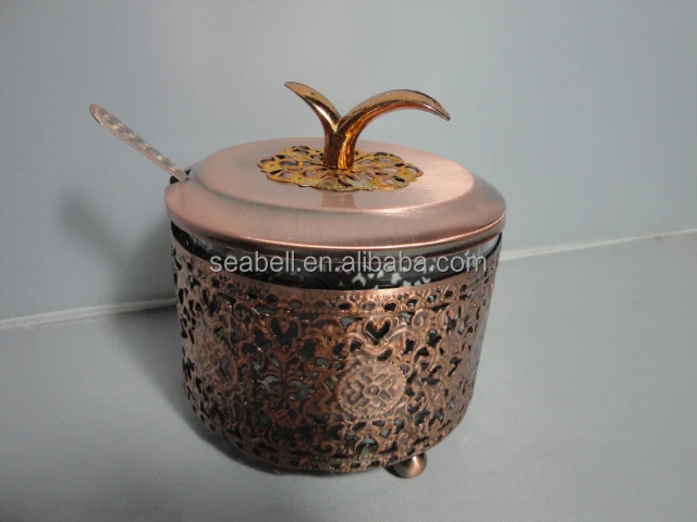 Tableware Banquet Sugar pot Antique brass style Sugar Pot With Lid