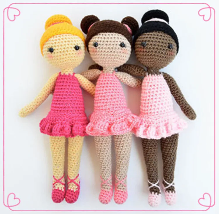 Direct-factory Wholesales 100% Cotton Baby/Kids Crochet Amigurumi Doll Stuffed Toys