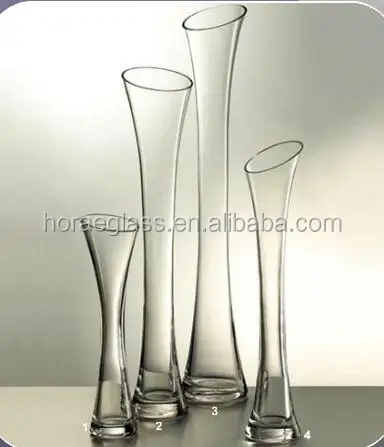 China Manufacture Decorative Elegant Glass Flower Vase Home Decoration Hand Made Transparent Glass Tube Bud Vase